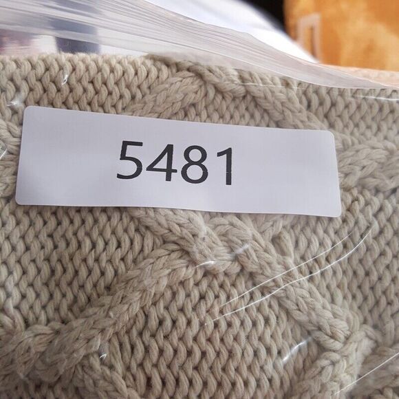 J JILL Womens Sweater Small Tan Pullover Crew Diamond Knit Cotton Wool PURE - Picture 7 of 7